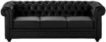 Kauf-Unique Sofa 3-Sitzer - Kunstleder - Schwarz - CHESTERFIELD