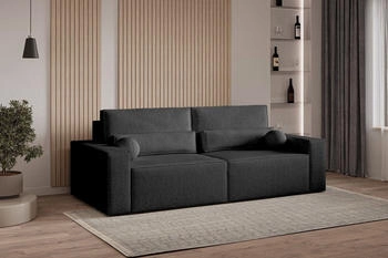 Möblo Denver-mini Bouclé Bouclé-Stoff Polstermöbel 3-Sitzer-Sofa Schwarz