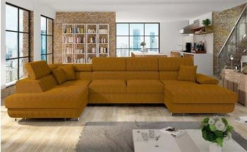Mirjan24 Wohnlandschaft Cotere Bis Cord U-Form drei Poso 01 345x91x170 cm