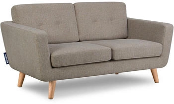 Konsimo 2-Sitzer-TAGIO II Sofa 2 Personen den Rückenkissen hellbraun