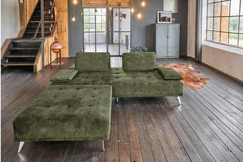Kawola Schlafsofa WIOLO Sofa Daybed Stoff Velvet moosgr&uuml;n 240x80x110 cm
