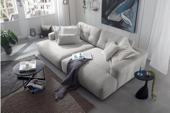 Kawola Big-Sofa MIKA Feincord silber-silber 300x86x167 cm