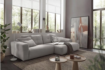 Kawola Ecksofa MIKA Cord Longchair hellgrau hellgrau 296x86x167 cm