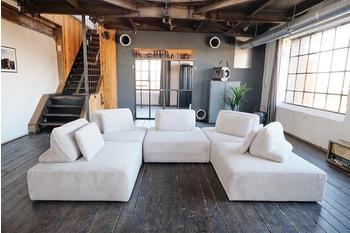 Kawola Sofa WIOLO SOFT Modulsofa Cord hellgrau 333x84x222 cm