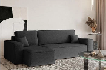 Kaiser Möbel Ecksofa L-Form BEST stoff NEVE universell Dunkelgrau 244x83x142 cm