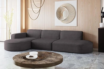 Kaiser Möbel Ottomane Sofa L MODENA Poso Dekorative Dunkelgrau