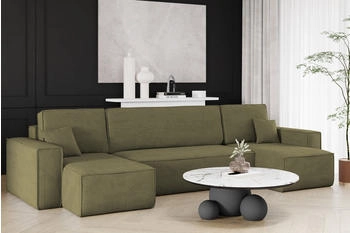 Kaiser M&ouml;bel Ecksofa U-form BEST stoff Poso universal Olive 312x83x142 cm