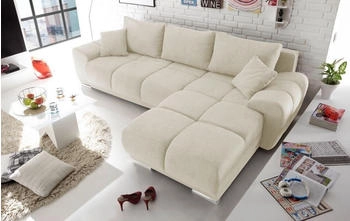 ED EXCITING DESIGN Ecksofa Anton universell aufbaubar Uran Silber 289x85x189 cm