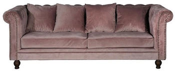 ebuy24 Sofa Velvet Sofa 3-Sitzer-Velours rosa. 217x80x88 cm