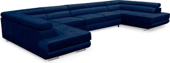 Kreative Furniture & Design MIAMI U XXL-Ecksofa mit zwei Bettkästen 410x203x90 cm dunkelblau