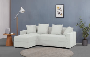 INOSIGN Ecksofa KILLAM 217 cm L-Form mit Schlaffunktion u. Bettkasten beige creme 217x85x154cm Recamiere beidseitig montierbar