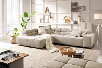Kawola Ecksofa NEVADA Sofa Feincord beige 319x82x215 cm