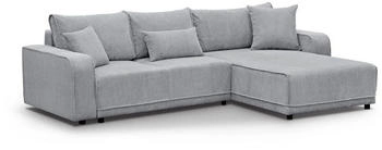 Beautysofa Ecksofa Primo universelle Ottomane Cord Ecke L-Form Hellgrau (poso 55) 290x86x185 cm