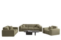 Sofaset Designersofa Celes Premium 3-2-1 In Stoff Opera Velvet Olivgr&uuml;n