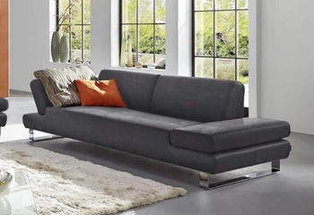 Willi Schillig 3-Sitzer taboo 232x76x101 cm Stoff S37 mit Armlehnenverstellung grau (antracite s37)