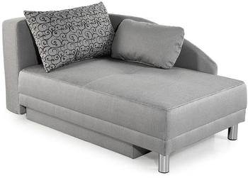 luma-home Recamiere mit Schlaffunktion 90x71/89x149cm Webstoff hellgrau