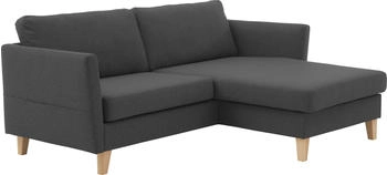 Atlantic Home Collection Ecksofa Mailo L-Form 204cm mit Seitentaschen Recamiere beidseitig montierbar anthrazit