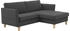 Atlantic Home Collection Ecksofa Mailo L-Form 204cm mit Seitentaschen Recamiere beidseitig montierbar anthrazit