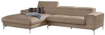 Willi Schillig Ecksofa piedroo 303x70x193 cm Longlife Xtra-Leder Z59 Longchair links mit Kopfteil-/-ohne Sitztiefenverstellung braun (stone z59)