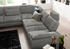 Willi Schillig Ecksofa valentinoo 318x83x298 cm Chenille-Flachgewebe R66 langer Schenkel links mit Sitztiefenverstellung grau (grey r66)