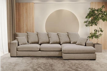 Kaiser Möbel Ecksofa Ecksofa Sofa L-form, Couch L-form Gabon Ottomane Links/Rechts, Beige