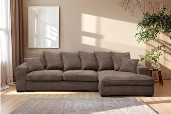 Kaiser Möbel Ecksofa Sofa L-form, Couch L-form Gabon stoff Zoom Ottomane, Braun