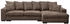 Kaiser Möbel Ecksofa Sofa L-form, Couch L-form Gabon stoff Zoom Ottomane, Braun