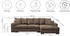 Kaiser Möbel Ecksofa Sofa L-form, Couch L-form Gabon stoff Zoom Ottomane, Braun