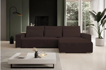 Möbel Kraft storez24 Ecksofa Alice, wahlweise mit Bettfunktion und Bettkasten, Steppung im Sitzbereich, Braun