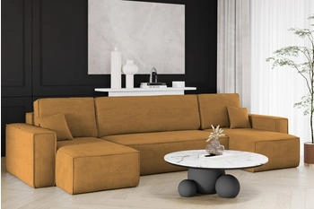 Kaiser M&ouml;bel Ecksofa mit schlaffunktion und bettkasten, Couch U-form BEST stoff Poso, Schlaffunktion, Bettzeugaufbewahrung, universal, Sanffarbe