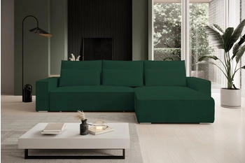 Möbel Kraft storez24 Ecksofa Alice, wahlweise mit Bettfunktion und Bettkasten, Steppung im Sitzbereich, Grün