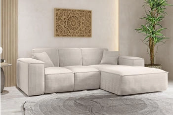 Kaiser M&ouml;bel Ecksofa Eckcouch L form, Wohnzimmer Couch SIENA stoff Poso, Salvador und Maloy, Bequem, originelles Design, praktisch, viele Farben, Beige