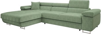 Mirjan24 Ecksofa Torezio Mini Cord, mit Bettkasten und Schlaffunktion, Einstellbare Kopfstützen, 280x170x70-90 cm, Poso 47