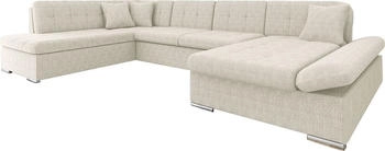Mirjan24 Wohnlandschaft Bergen Cord, mit Schlaffunktion und Bettkasten, Regulierbare Armlehnen, U-Form Sofa, Poso 100