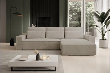M&ouml;bel Kraft storez24 Ecksofa Alice, wahlweise mit Bettfunktion und Bettkasten, Steppung im Sitzbereich, Cappuccino