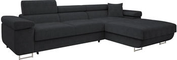 Mirjan24 Ecksofa Torezio Mini Cord, mit Bettkasten und Schlaffunktion, Einstellbare Kopfstützen, 280x170x70-90 cm, Poso 135