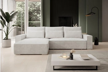 Möbel Kraft storez24 Ecksofa Alice, wahlweise mit Bettfunktion und Bettkasten, Steppung im Sitzbereich, Creme
