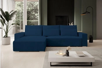 Möbel Kraft storez24 Ecksofa Alice, wahlweise mit Bettfunktion und Bettkasten, Steppung im Sitzbereich, Blau