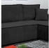 Möbel Punkt M-Punkt24 Ecksofa COMO, mit Bett Sofa Schlafsofa Ottomane rechts links universell, Cord Schwarz, Schwarz