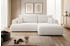Selsey Ecksofa OVO, Schlaffunktion 142x210 cm, Bettkasten, Boucle-Bezug, Creme