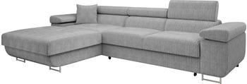 Mirjan24 Ecksofa Torezio Mini Cord, mit Bettkasten und Schlaffunktion, Einstellbare Kopfstützen, 280x170x70-90 cm, Poso 110