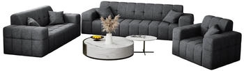 Fun Möbel Polstergarnitur Sofaset Designersofa NANCY 3-2-1 in Stoff Harmony, (Set, 3-tlg., inkl. 5 Zierkissen), Rundumbezug, Anthrazit