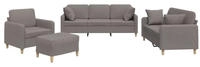 vidaXL 4-tlg. Sofagarnitur mit Kissen Taupe Stoff