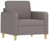 vidaXL Sofa, 4-tlg. Sofagarnitur mit Kissen Taupe Stoff