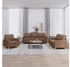 vidaXL Sofa, 3-tlg. Sofagarnitur mit Kissen Braun Stoff