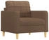vidaXL Sofa, 3-tlg. Sofagarnitur mit Kissen Braun Stoff