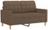 vidaXL Sofa, 3-tlg. Sofagarnitur mit Kissen Braun Stoff