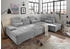 Stella Trading Black Red White Wohnlandschaft Schlaffunktion, 3 Kopftützen, light grey - 324x107x170/218 (BxHxT)