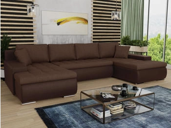 Sofnet Wohnlandschaft Faris U, mit Schlaffunktion und Bettkasten, Ecksofa, U-Form Couch, Schlafsofa mit Wellenfeder, Madryt 128 + Inari 24