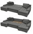 Sofnet Wohnlandschaft Faris U, mit Schlaffunktion und Bettkasten, Ecksofa, U-Form Couch, Schlafsofa mit Wellenfeder, Madryt 128 + Inari 24